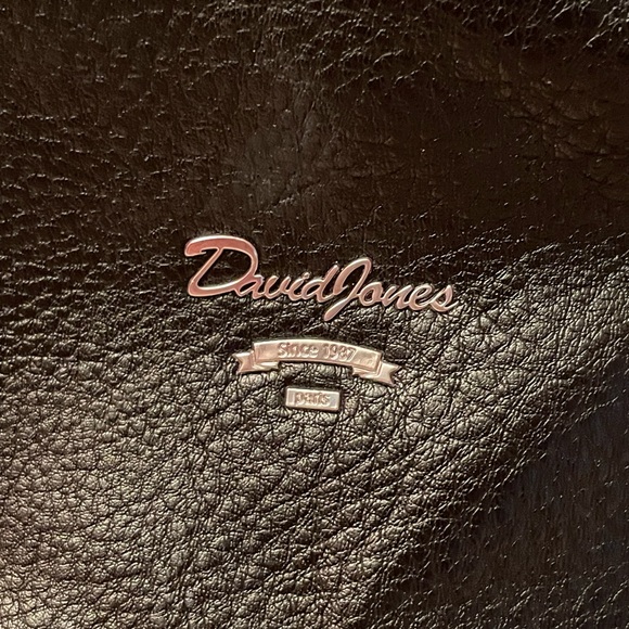 David Jones Paris Black Buttery Soft Faux Leather Shoulder Bag - Picture 2 of 10